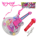 Guitarra Girls Rock Brinquedo Infantil Rosa