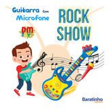 Guitarra Infantil Azul Com Microfone 3
