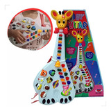 Guitarra Infantil Girafa Musical 26 Teclas Som E Luz