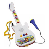 Guitarra Infantil Microfone Emite Sons Musicas