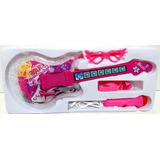 Guitarra Musical Brinquedo Girls Rock Com Óculos E Microfone