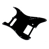Guitarra Pickguard 3 Ply Black Para Fender Hs Single Strat