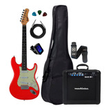 Guitarra Strato Tagima Memphis Mg-30 Fiesta Red Kit Completo