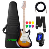 Guitarra Strinberg Strato Sts100 Sunburst + Kit Capa Cabo