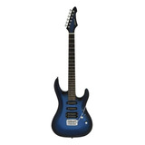 Guitarra Super Strato Aria Pro Mac-std Metallic Blue Shade Cor Preto