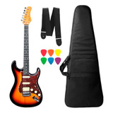 Guitarra Tagima Strato Tg-540 Df/tt Sb + Capa/alça/palhetas