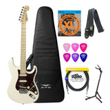 Guitarra Tagima T805 Wv Branco Vintage + Kit