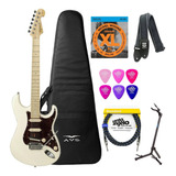 Guitarra Tagima T805 Wv Branco Vintage + Kit