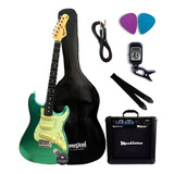 Guitarra Tagima Tg 500 Verde Metálico Kit Completo Promoção
