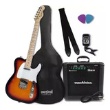 Guitarra Telecaster Strinberg Tc120s Sb Com Kit Completo!