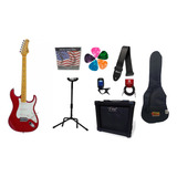 Guitarra Woodstock Tg530 Vermelha Tagima Completo Kit Mãe