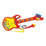 Guitarrinha Infantil Brinquedo Musical Com Microfone