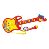 Guitarrinha Infantil Brinquedo Musical Com Microfone