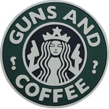 Guns And Coffe Emborrachado Patches - Ponto Militar