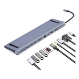  Hub Adaptador 11 Em 1 Entrada Tipo C Usb 3.0 Hdmi