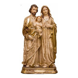 Imagem Sagrada Família Gesso Pó De Mármore Dourada 23cm