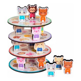  Jogo Torre Equilíbrio Brinquedo Madeira Bichinhos Empilhar 