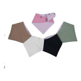  Kit 05 Babador Bandana Atoalhado Cores Sortidas Para Menina