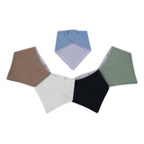  Kit 05 Babador Bandana Atoalhado Cores Sortidas Para Menino
