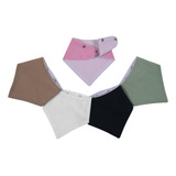  Kit 05 Babador Bandana Atoalhado Dupla Face 