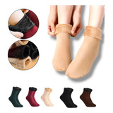  Kit 12 Meias De Pelúcia Lisas Térmica Inverno Confortável