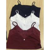 Kit 2 Blusa Blusinha Renda