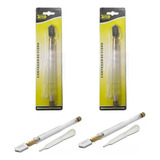  Kit 2 Cortador Vidro Profissional Até 6mm + Bisnaga Dosado