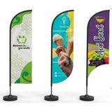  Kit 2 Flag Wind Banner 3 Metros Completo 