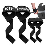  Kit 2 Pares Tala Strap 100% Algodão.p/musculação Academia