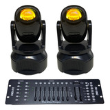  Kit 2x Mini Moving Beam 100w C/prisma + Mesa Dmx 