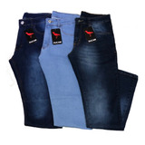 Kit 3 Calça Jeans Masculina Slim Original Elastano Lycra