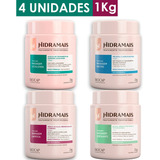  Kit 4 Cremes Neutro + Localizada + Drenagem + Esfoliante 1kg