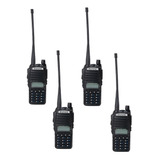  Kit 4 Rádio Comunicador 5w Bf Vhf /uhf/ Fm Dual Band Uv-82