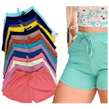 Kit 4 Short De Malha Canelado Feminino Moda Praia Promoção 