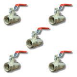  Kit 5 Registro Esfera 1/2 Metal Rosca Bsp
