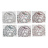  Kit 6 Cartelas Adesivo Pet Strass Multicolor Para Cachorro 