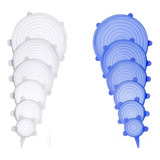  Kit 6 Tampas Silicone Panela Pote Universal Flexível Forma