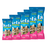  Kit Areia Granulado P/ Gato 5uni Kets White 1.8kg