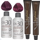  Kit Coloração Kostume Marsala Prime 8.26 + 7.26 +2 Ox 30 Vol