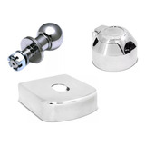 Kit Engate Tomada, Bola E Capa Em Inox (100mm)