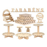  Kit Festa Provençal Estrela Mdf 18 Peças Bandeja Infantil