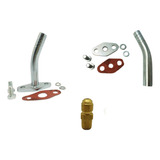  Kit Flange De Entrada E Saída Retorno Óleo Curvo Turbina T3