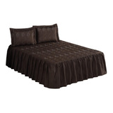  Kit Jogo De Cama Casal Bordada Margadona 3 Peças Tabaco
