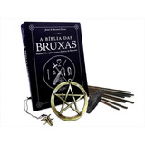  Kit Livro Bíblia Das Bruxas + Colar Triluna + Pantáculo + Incenso Satya