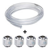  Kit Mangueira 3/8 + 4x Fitting G1/4 Water Cooler Cooling 