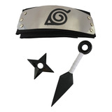 Kit Naruto - Kunai 23,5cm + Shuriken 9cm + Bandana