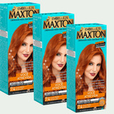  Kit Tinta De Cabelo Maxton Ruiva Louro Acobreado 7.4 C/03 Tom 4 Castanho