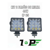 Kit2 Farol De Milha 16 Leds 48w 3000lm 12v Off-road Caminhão