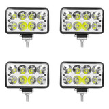  Kit4x Farol De Milha 24w 8 Leds 12v 24v Carro Jeep Caminhão