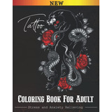  Livro: Livro De Colorir De Tatuagem Para Adultos: Livro De 